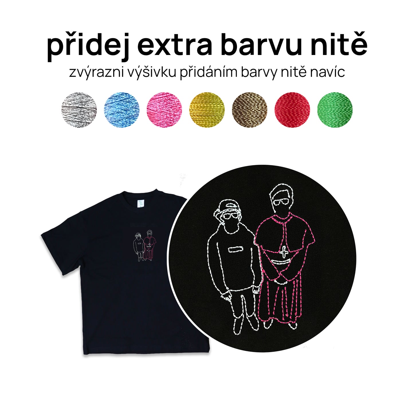 VLASTNÍ NÁVRH výšivky na tričku