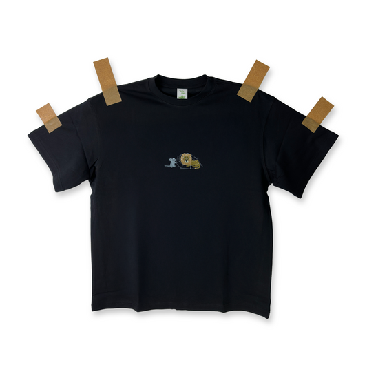 Lion and Mouse Story Black Shirt